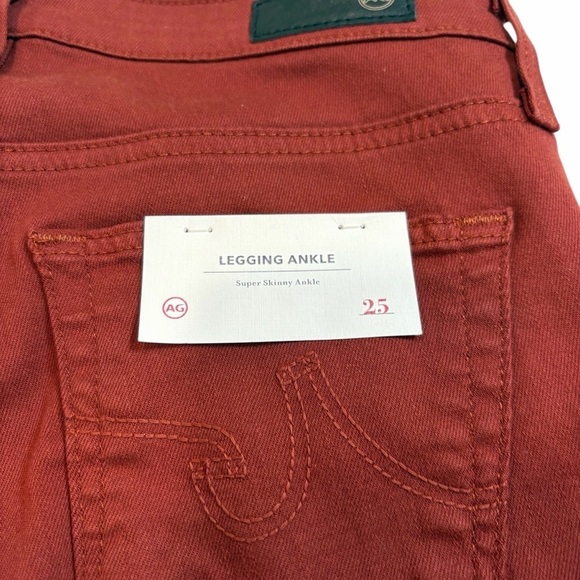 AG Adriano Goldschmied Super Skinny Ankle Jeans – Burgundy - Size 25 - Picture 7 of 10